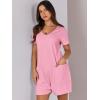 imageANRABESS Womens Summer Casual Rompers Short Sleeve V Neck Loose Fit Jumpsuit 2025 Trendy One Piece Jumps with PocketsPink