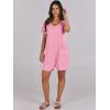 imageANRABESS Womens Summer Casual Rompers Short Sleeve V Neck Loose Fit Jumpsuit 2025 Trendy One Piece Jumps with PocketsPink