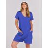 imageANRABESS Womens Summer Casual Rompers Short Sleeve V Neck Loose Fit Jumpsuit 2025 Trendy One Piece Jumps with PocketsRoyal Blue
