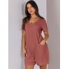 imageANRABESS Womens Summer Casual Rompers Short Sleeve V Neck Loose Fit Jumpsuit 2025 Trendy One Piece Jumps with PocketsRust