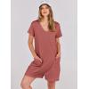 imageANRABESS Womens Summer Casual Rompers Short Sleeve V Neck Loose Fit Jumpsuit 2025 Trendy One Piece Jumps with PocketsRust