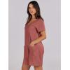 imageANRABESS Womens Summer Casual Rompers Short Sleeve V Neck Loose Fit Jumpsuit 2025 Trendy One Piece Jumps with PocketsRust