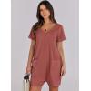 imageANRABESS Womens Summer Casual Rompers Short Sleeve V Neck Loose Fit Jumpsuit 2025 Trendy One Piece Jumps with PocketsRust