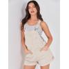 imageANRABESS Overalls for Women Denim Shorts Overalls 2025 Summer Casual Loose Fit Adjustable Rompers Jean jumpsuit Bib ShortallsApricot