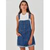 imageANRABESS Overalls for Women Denim Shorts Overalls 2025 Summer Casual Loose Fit Adjustable Rompers Jean jumpsuit Bib ShortallsWashed Deep Blue