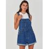 imageANRABESS Overalls for Women Denim Shorts Overalls 2025 Summer Casual Loose Fit Adjustable Rompers Jean jumpsuit Bib ShortallsWashed Deep Blue
