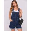 imageANRABESS Overalls for Women Denim Shorts Overalls 2025 Summer Casual Loose Fit Adjustable Rompers Jean jumpsuit Bib ShortallsWashed Nightfall Blue