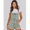 imageANRABESS Overalls for Women Denim Shorts Overalls 2025 Summer Casual Loose Fit Adjustable Rompers Jean jumpsuit Bib ShortallsWashed Retro Yellow Blue