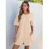 imageANRABESS Women Summer Oversized TShirt Tee Romper Casual Baggy Short Sleeve Overall Athletic Workout Jumpsuit Trendy OutfitsApricot