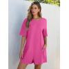 imageANRABESS Women Summer Oversized TShirt Tee Romper Casual Baggy Short Sleeve Overall Athletic Workout Jumpsuit Trendy OutfitsHot Pink