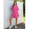 imageANRABESS Women Summer Oversized TShirt Tee Romper Casual Baggy Short Sleeve Overall Athletic Workout Jumpsuit Trendy OutfitsHot Pink