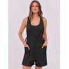 imageANRABESS Womens Summer Casual Sleeveless Rompers Short Overalls Loose Back Adjustable Jumpsuit Pockets 2025 Vacation OutfitsBlack