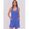imageANRABESS Womens Summer Casual Sleeveless Rompers Short Overalls Loose Back Adjustable Jumpsuit Pockets 2025 Vacation OutfitsBlue