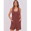 imageANRABESS Womens Summer Casual Sleeveless Rompers Short Overalls Loose Back Adjustable Jumpsuit Pockets 2025 Vacation OutfitsBrick Red