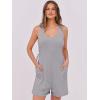 imageANRABESS Womens Summer Casual Sleeveless Rompers Short Overalls Loose Back Adjustable Jumpsuit Pockets 2025 Vacation OutfitsGrey