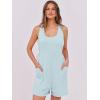 imageANRABESS Womens Summer Casual Sleeveless Rompers Short Overalls Loose Back Adjustable Jumpsuit Pockets 2025 Vacation OutfitsLight Green
