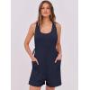 imageANRABESS Womens Summer Casual Sleeveless Rompers Short Overalls Loose Back Adjustable Jumpsuit Pockets 2025 Vacation OutfitsNavy Blue