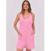 imageANRABESS Womens Summer Casual Sleeveless Rompers Short Overalls Loose Back Adjustable Jumpsuit Pockets 2025 Vacation OutfitsPink