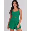 imageCaracilia Womens Workout Athletic Romper Summer Sets Short Jumpsuits Onesie Running Outfits Exercise Gym 2025 Trendy ClothesGreen