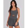 imageCaracilia Womens Workout Athletic Romper Summer Sets Short Jumpsuits Onesie Running Outfits Exercise Gym 2025 Trendy ClothesGrey