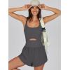 imageCaracilia Womens Workout Athletic Romper Summer Sets Short Jumpsuits Onesie Running Outfits Exercise Gym 2025 Trendy ClothesGrey