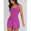 imageCaracilia Womens Workout Athletic Romper Summer Sets Short Jumpsuits Onesie Running Outfits Exercise Gym 2025 Trendy ClothesRose