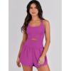 imageCaracilia Womens Workout Athletic Romper Summer Sets Short Jumpsuits Onesie Running Outfits Exercise Gym 2025 Trendy ClothesRose