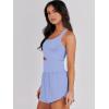 imageCaracilia Womens Workout Athletic Romper Summer Sets Short Jumpsuits Onesie Running Outfits Exercise Gym 2025 Trendy ClothesSky