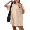 imageANRABESS Women Summer Oversized TShirt Tee Romper Casual Baggy Short Sleeve Overall Athletic Workout Jumpsuit Trendy OutfitsApricot