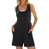 imageANRABESS Womens Summer Casual Sleeveless Rompers Short Overalls Loose Back Adjustable Jumpsuit Pockets 2025 Vacation OutfitsBlack