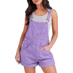 imageANRABESS Overalls for Women Denim Shorts Overalls 2025 Summer Casual Loose Fit Adjustable Rompers Jean jumpsuit Bib ShortallsPurple