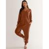 imageANRABESS Jumpsuits for Women 2024 Fall Long Sleeve Casual Loose Fit Romper Lounge One Piece Pajamas Outfits JumperBurnt Orange