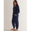 imageANRABESS Jumpsuits for Women 2024 Fall Long Sleeve Casual Loose Fit Romper Lounge One Piece Pajamas Outfits JumperDeep Blue