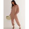 imageANRABESS Jumpsuits for Women 2024 Fall Long Sleeve Casual Loose Fit Romper Lounge One Piece Pajamas Outfits JumperOrange Pink