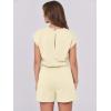 imageANRABESS Rompers for Women Summer 2025 Casual Cap Sleeve Crewneck Drawstring One Piece Jumpsuit Outfits with PocketsBeige
