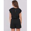 imageANRABESS Rompers for Women Summer 2025 Casual Cap Sleeve Crewneck Drawstring One Piece Jumpsuit Outfits with PocketsBlack