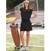 imageANRABESS Rompers for Women Summer 2025 Casual Cap Sleeve Crewneck Drawstring One Piece Jumpsuit Outfits with PocketsBlack