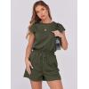 imageANRABESS Rompers for Women Summer 2025 Casual Cap Sleeve Crewneck Drawstring One Piece Jumpsuit Outfits with PocketsDark Green