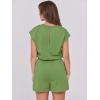 imageANRABESS Rompers for Women Summer 2025 Casual Cap Sleeve Crewneck Drawstring One Piece Jumpsuit Outfits with PocketsGrass