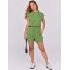 imageANRABESS Rompers for Women Summer 2025 Casual Cap Sleeve Crewneck Drawstring One Piece Jumpsuit Outfits with PocketsGrass