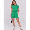 imageANRABESS Rompers for Women Summer 2025 Casual Cap Sleeve Crewneck Drawstring One Piece Jumpsuit Outfits with PocketsGreen