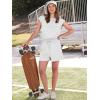 imageANRABESS Rompers for Women Summer 2025 Casual Cap Sleeve Crewneck Drawstring One Piece Jumpsuit Outfits with PocketsLight Grey