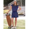 imageANRABESS Rompers for Women Summer 2025 Casual Cap Sleeve Crewneck Drawstring One Piece Jumpsuit Outfits with PocketsNavy Blue