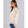 imageANRABESS Women Fall Fashion Sweaters Striped Long Sleeve Crewneck Loose Fit Cozy Knit Trendy Pullover Sweater TopsBeige White Stripe