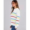 imageANRABESS Women Fall Fashion Sweaters Striped Long Sleeve Crewneck Loose Fit Cozy Knit Trendy Pullover Sweater TopsRainbow