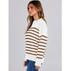 imageANRABESS Women Fall Fashion Sweaters Striped Long Sleeve Crewneck Loose Fit Cozy Knit Trendy Pullover Sweater TopsWhite Camel Stripe
