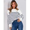 imageANRABESS Women Fall Fashion Sweaters Striped Long Sleeve Crewneck Loose Fit Cozy Knit Trendy Pullover Sweater TopsWhite Navy Blue