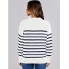 imageANRABESS Women Fall Fashion Sweaters Striped Long Sleeve Crewneck Loose Fit Cozy Knit Trendy Pullover Sweater TopsWhite Navy Blue