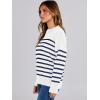 imageANRABESS Women Fall Fashion Sweaters Striped Long Sleeve Crewneck Loose Fit Cozy Knit Trendy Pullover Sweater TopsWhite Navy Blue