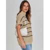 imageANRABESS Womens Oversized Short Batwing Sleeve Sweater Mock Neck Casual 2024 Summer Fall Knit Sleeveless Pullover Vest TopsApricot Black Stripe